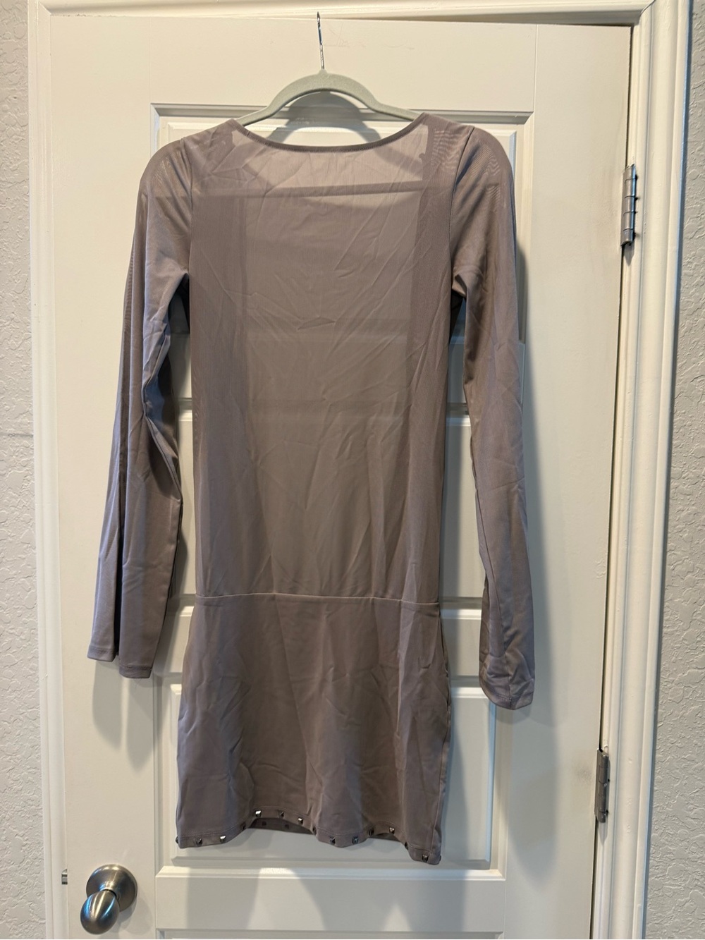 Beginning Boutique Long Sleeve Taupe Bodycon Dress